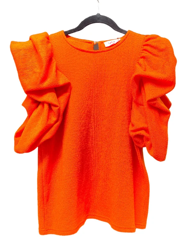 Blouse Short Sleeve By Thml In Orange, Size: S