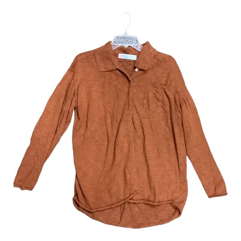 Brown Top Long Sleeve Free People, Size Xs