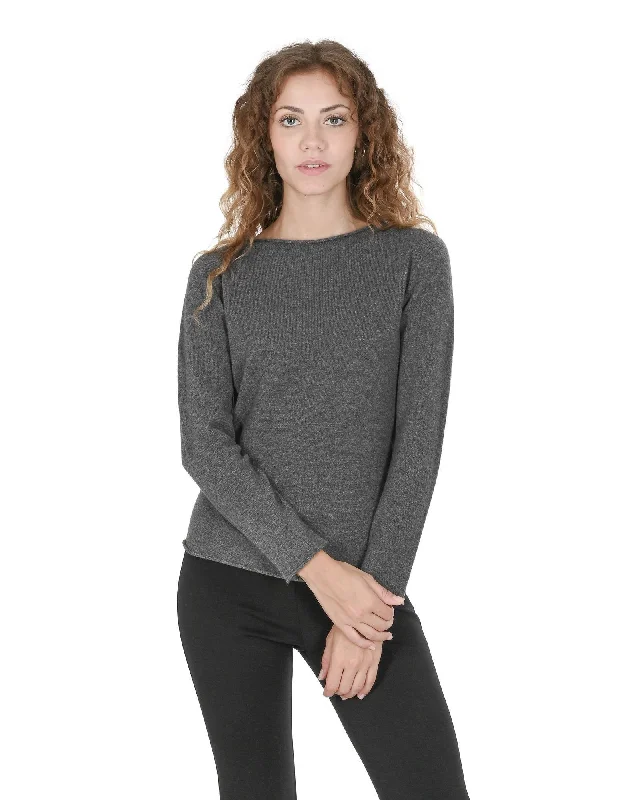 Cashmere Women Boatneck Sweater - S