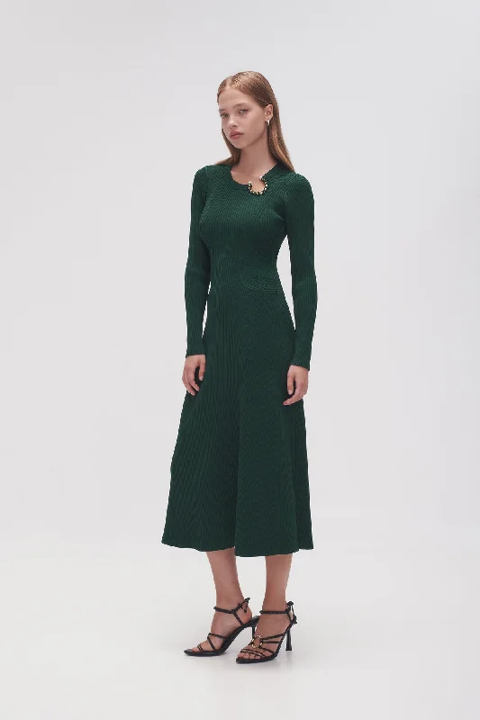 Crescent Knit Midi Dress