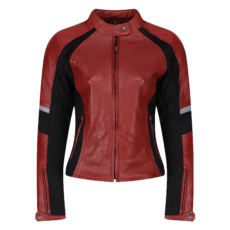 Fiona Red Leather Jacket