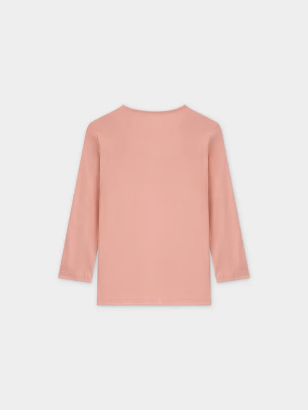 BASIC HIGH V TEE 3Q-PEACH