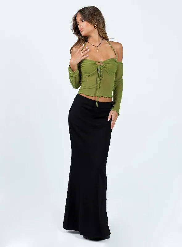 Highette Off The Shoulder Top Green