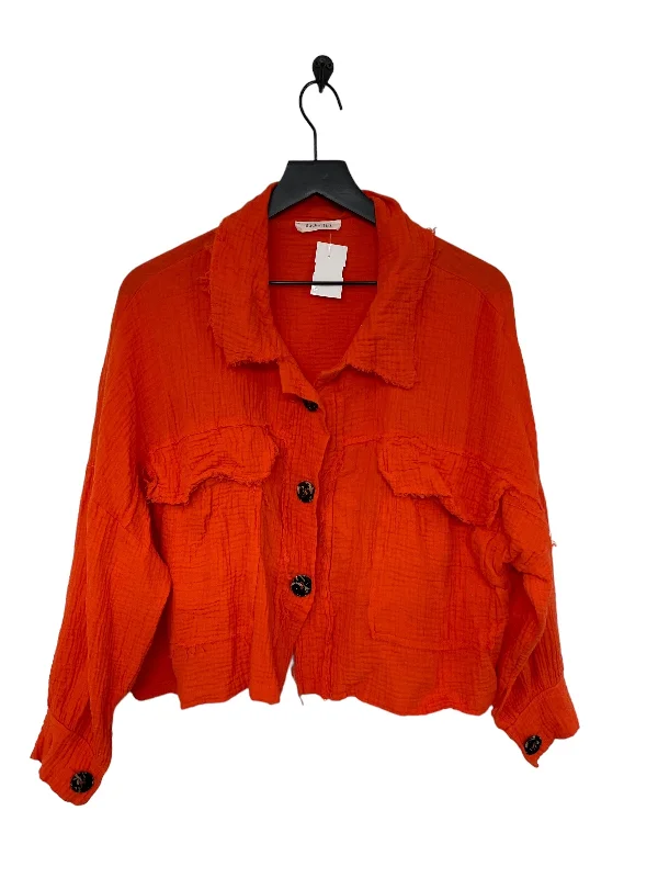 Orange Blouse Long Sleeve Cmc, Size L