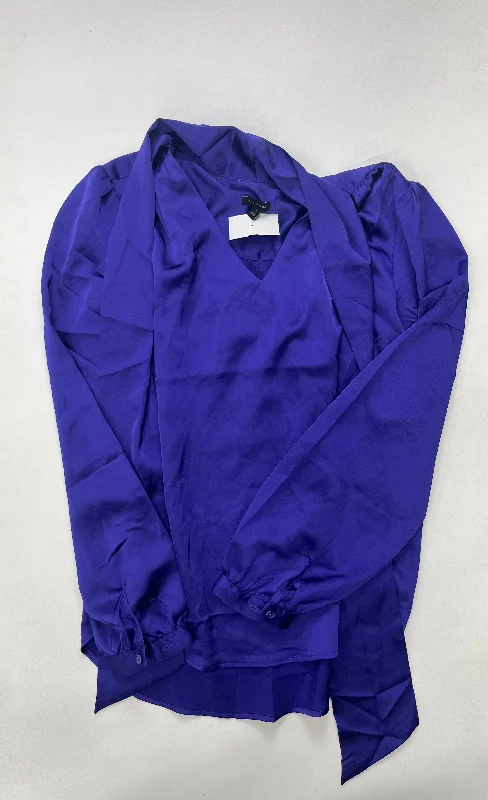 Purple Blouse Long Sleeve Ann Taylor, Size M