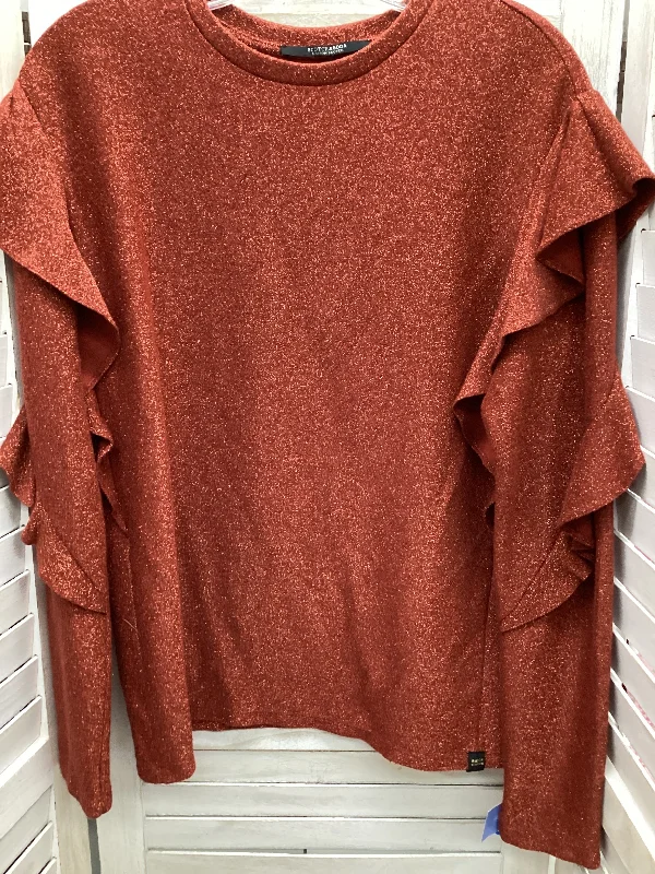 Red Top Long Sleeve Clothes Mentor, Size S