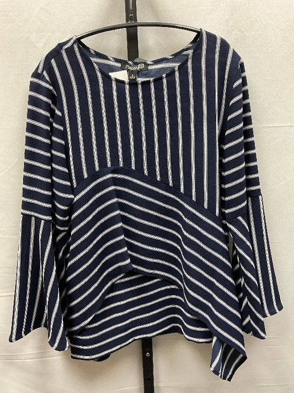 Striped Pattern Top Long Sleeve Roz And Ali, Size S