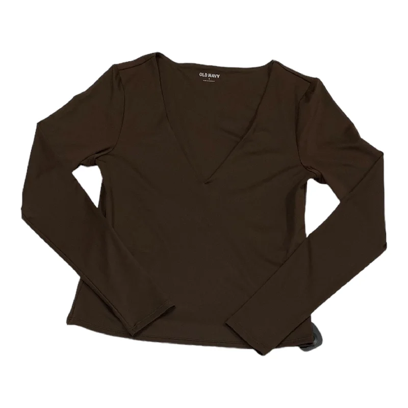 Top Long Sleeve Basic By Old Navy In Brown, Size: S