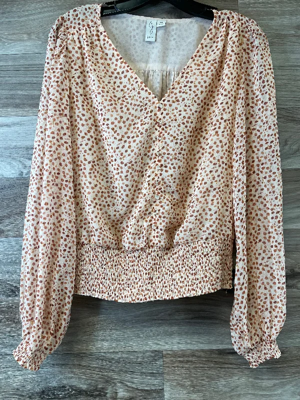 Top Long Sleeve By Clothes Mentor In Tan, Size: S