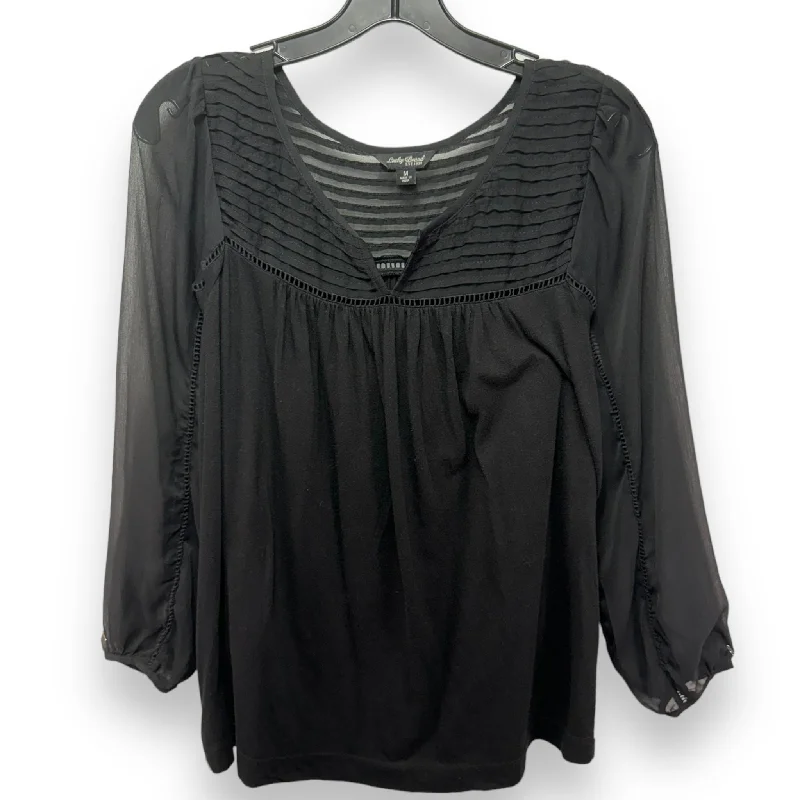 Sheer Peasant Blouse By Lucky Brand In Black, Size: M