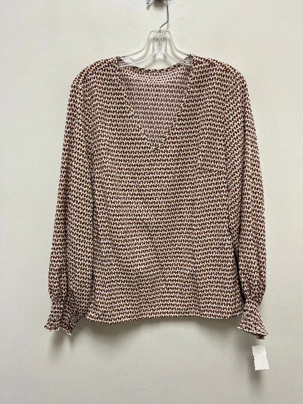 Top Long Sleeve By Shein In Cream, Size: Xl