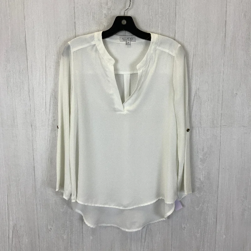 White Blouse Long Sleeve Active Usa, Size M