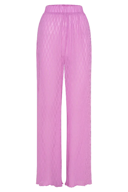 Karla Wave Pleat Pant - Rose Pink