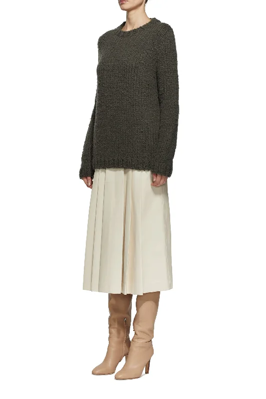 Lawrence Knit Sweater in Olive Welfat Cashmere