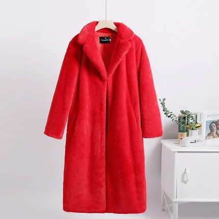 Women Autumn Winter Furry Warm Fur Outerwear Fashion Loose Faux Fur