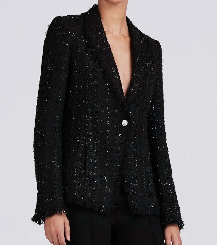 Adelaide Fringe Jacket In Black/silver