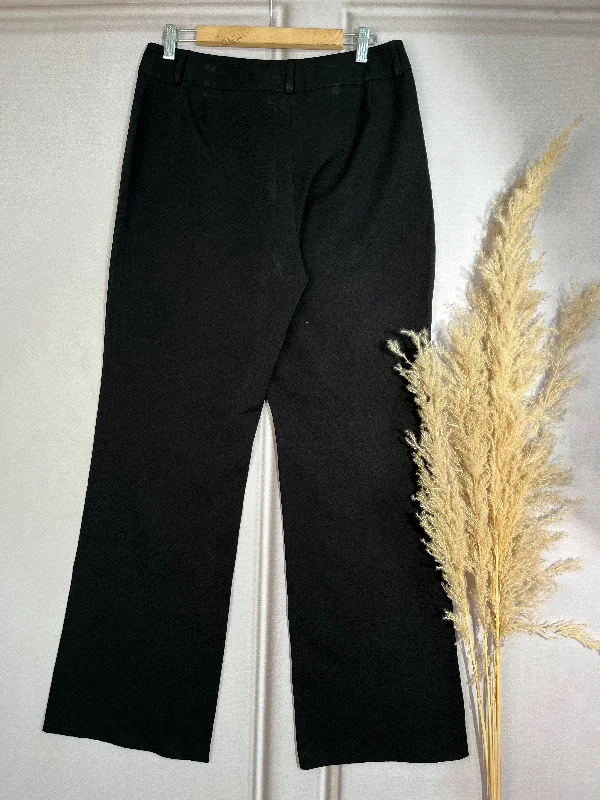 Black High-Waist Straight-Fit Pants