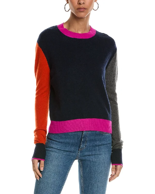 Brodie Cashmere Colorblock Cashmere Sweater