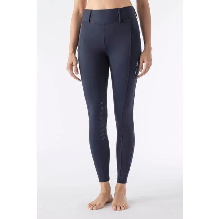 Equiline Ladies Knee Grip Tights Carbek Navy