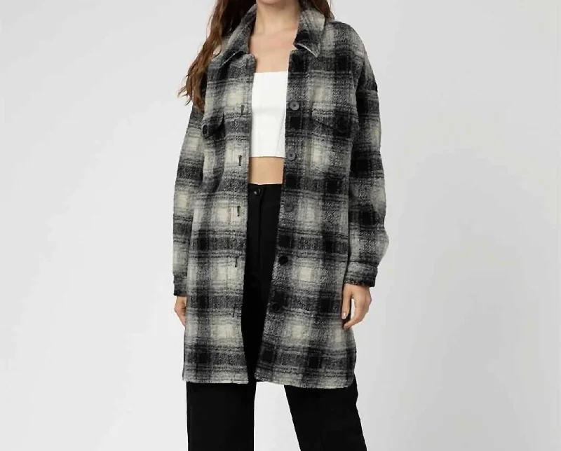 Marceline Coat In Grey/black