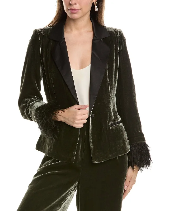 Marie Oliver Esme Silk-Blend Velvet Blazer