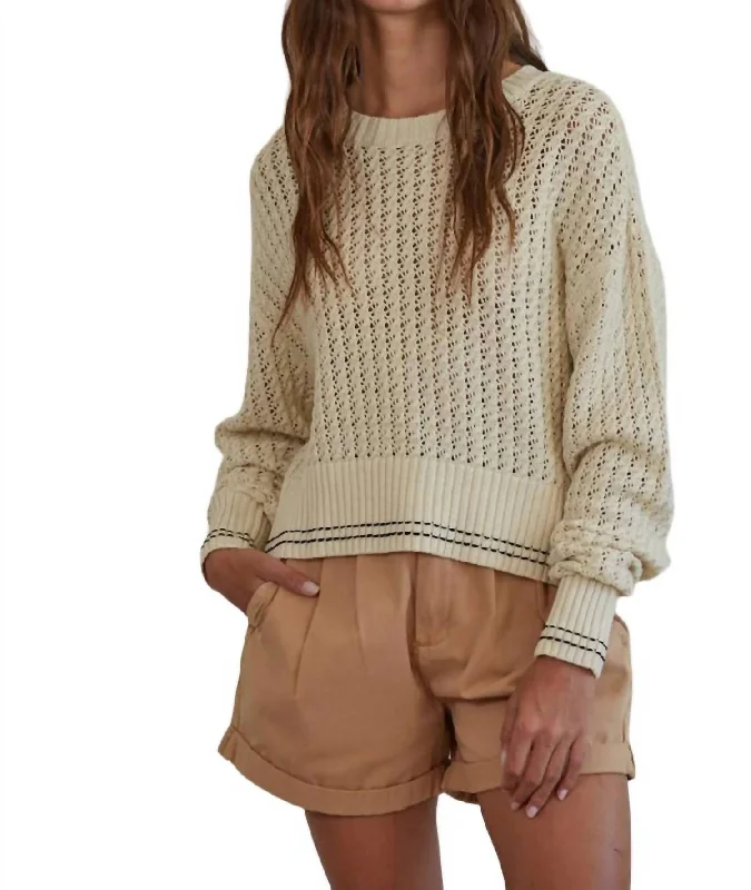 Match Point Pullover Sweater In Natural