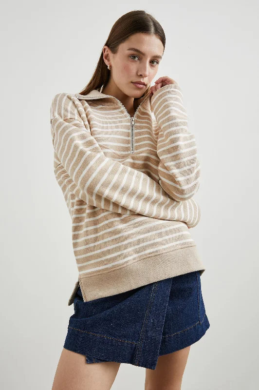 PARKER SWEATSHIRT - HEATHER BEIGE STRIPE