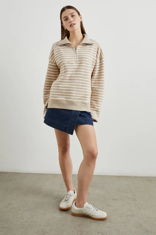 PARKER SWEATSHIRT - HEATHER BEIGE STRIPE