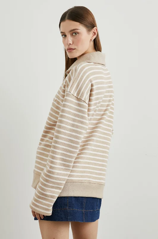 PARKER SWEATSHIRT - HEATHER BEIGE STRIPE