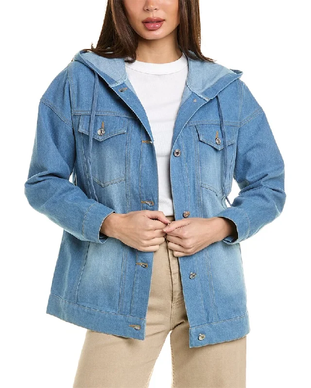 Pascale La Mode Hooded Denim Jacket