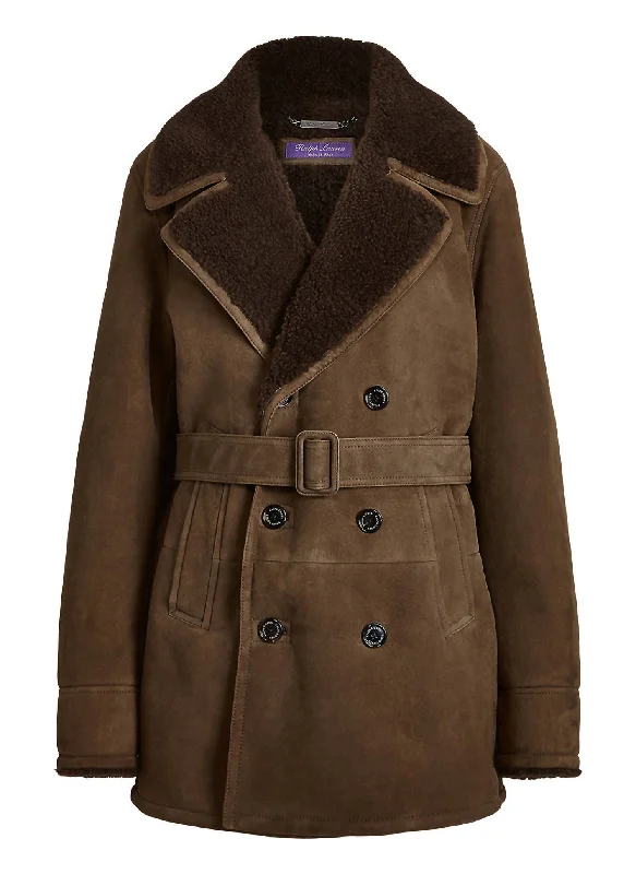 Shearling Krofton Coat Curly In Loden