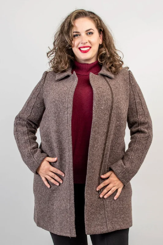 Sidney Coat, Mocha, Boiled Wool