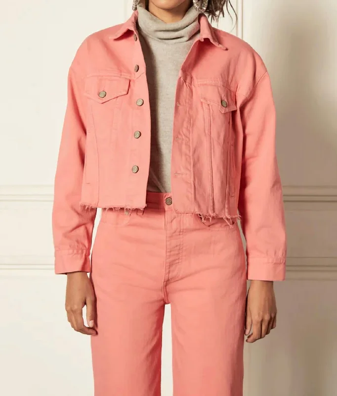 The Harvey Crop Jacket In Pretty In Pink