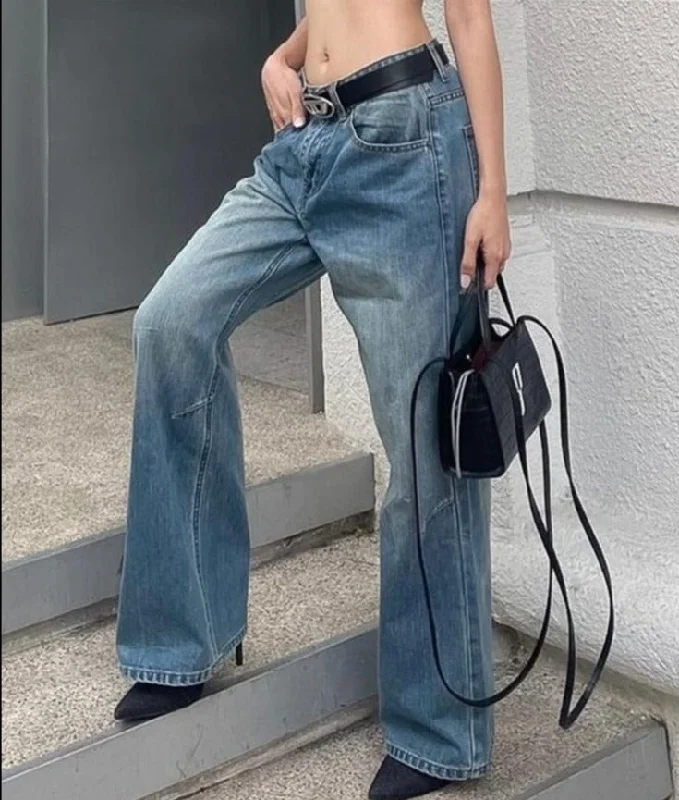 Vintage Baggy Trumpet Denim Trousers