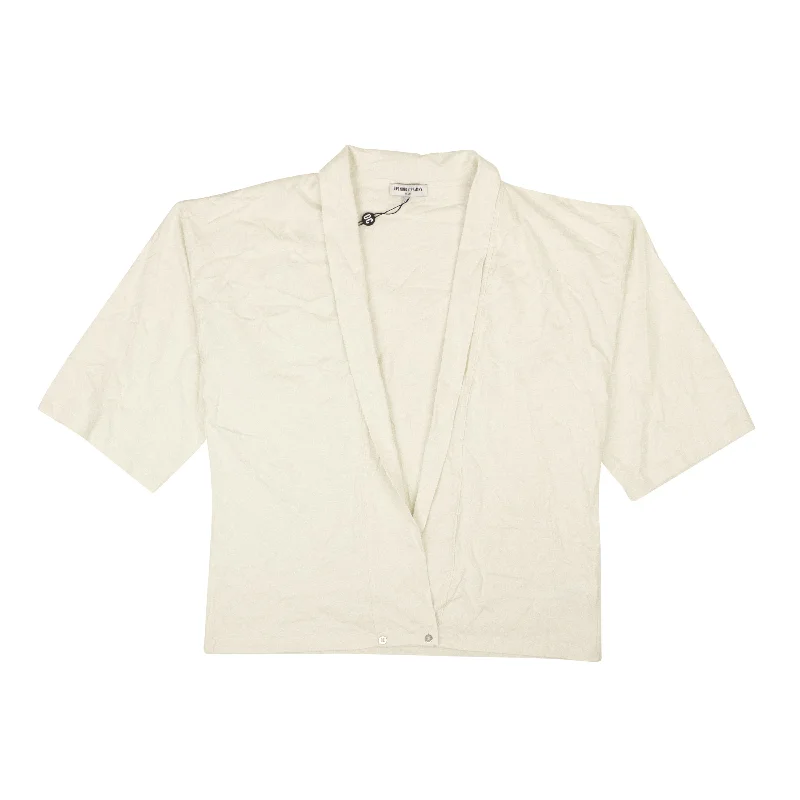 White Cotton Blank Jersey Kimono