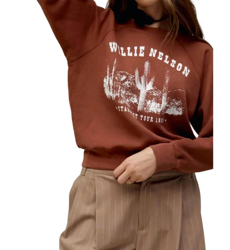 Willie Nelson Stardust Tour Raglan Sweatshirt In Sable