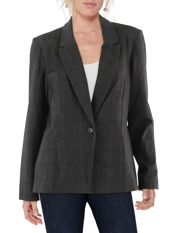 Womens Notch Collar Suit Separate One-Button Blazer