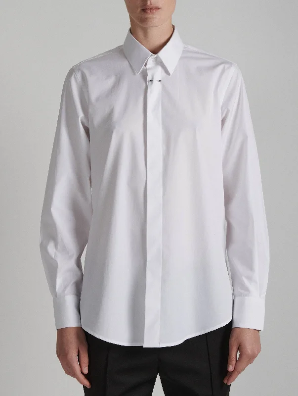 Chemise en popeline de coton blanche