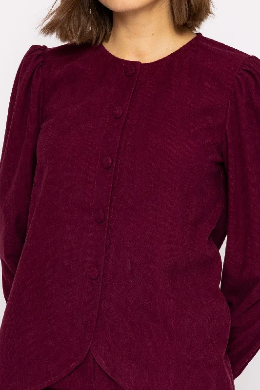 Cord Jacket in Plum