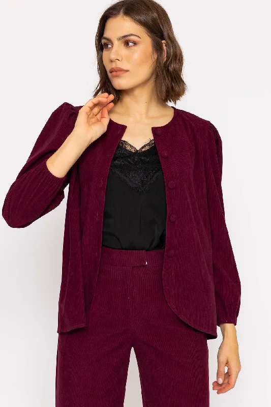 Cord Jacket in Plum