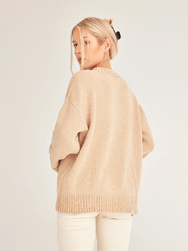 Crewneck Oversized Knit Pullover Sweater