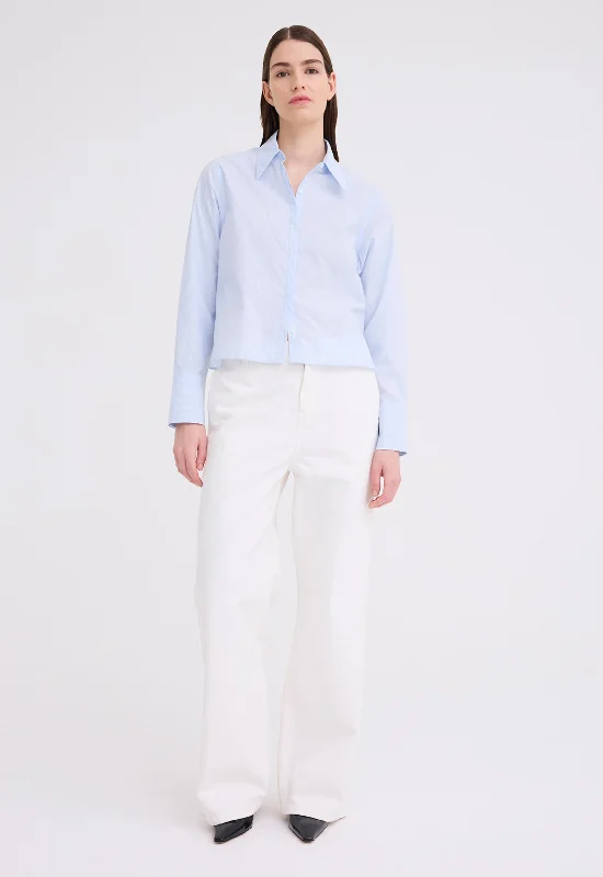 Elio Cotton Shirt - Dash Blue Stripe