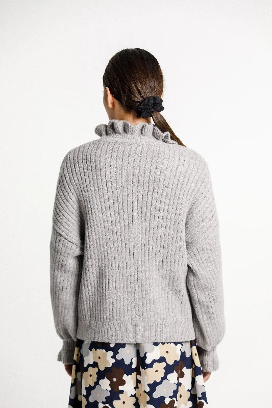 Ruffle Emma Jumper - Sale - Grey