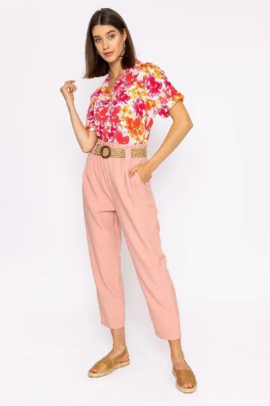 Belted Pants in Pink