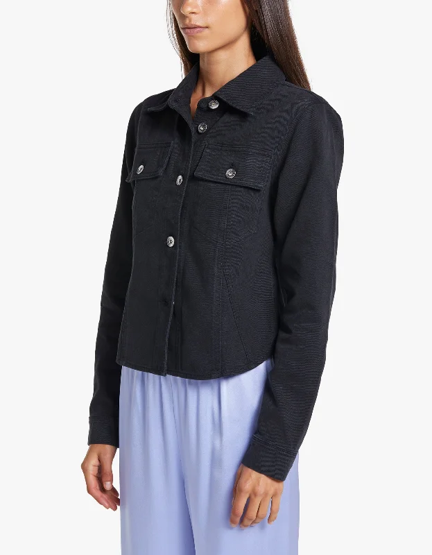 Diana Denim Fitted Shirt - Black