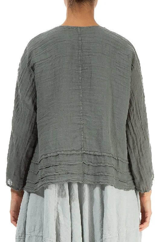 Open Sage Gauze Linen Jacket