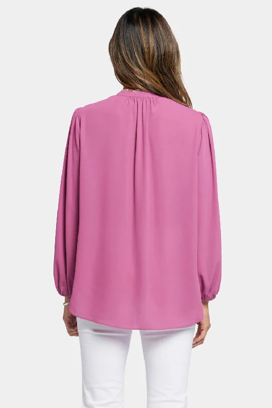 Puff Sleeve Popover Top - Mauve Haze