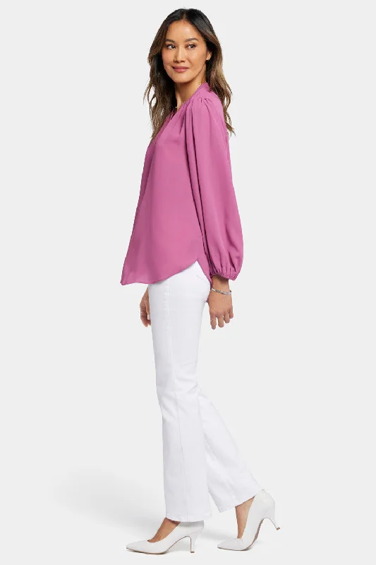 Puff Sleeve Popover Top - Mauve Haze