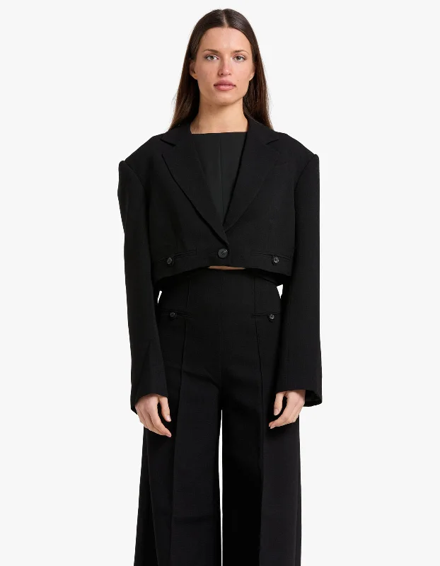 Amura Crop Blazer - Black