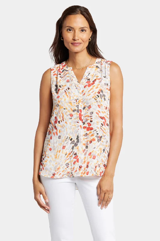 Sleeveless Pintuck Blouse  - Rocoso Way